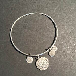 Alex & Ani Vintage Lotus Energy Silver Charm Bracelet